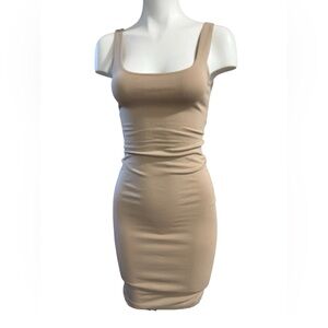 Tan Bodycon Dress/Body Shaper, stretch, no tags, sz Small